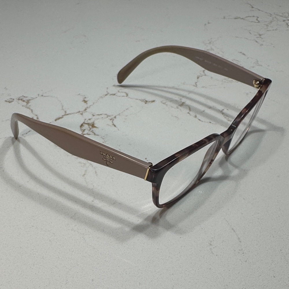 Prada Tortoise Shell Pink Brown Glass Frames Vpr … - image 3